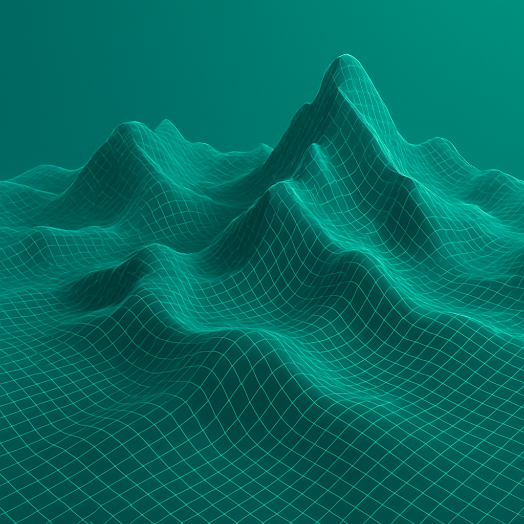 A image that shows a mountain range 